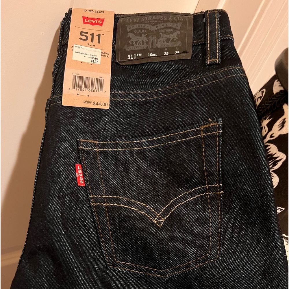 Levis dark blue denim jeans boys size 12